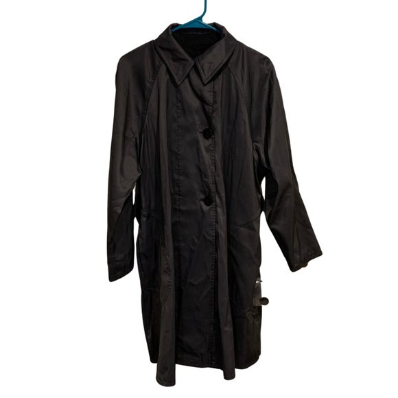 Mycra Pac NWT Women's Reversible Raincoat Petite Size 0P Black Nickel Office - Picture 3 of 11